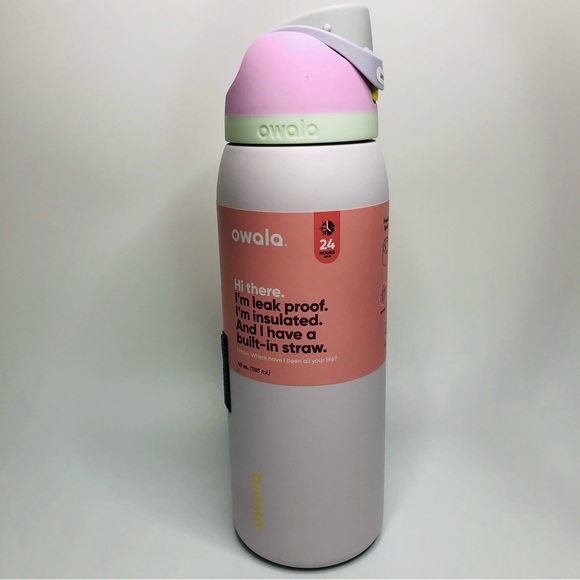 OWALA Candy Coated Pink FreeSip Stainless Steel Water Bottle 40oz NEW! - Picture 2 of 9